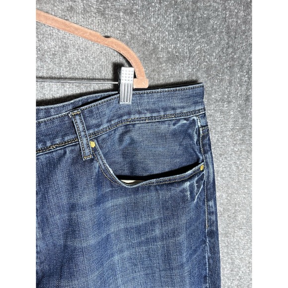 Vigoss Studio Cody Jeans Mens Size 44x34 Blue Cotton Distressed Denim Button Fly - Picture 7 of 16